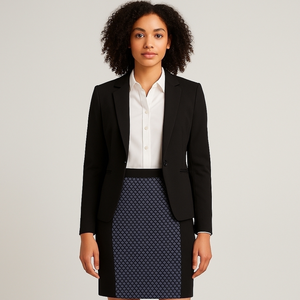 Halogen Black & Gray Houndstooth Pencil Skirt - Size 2